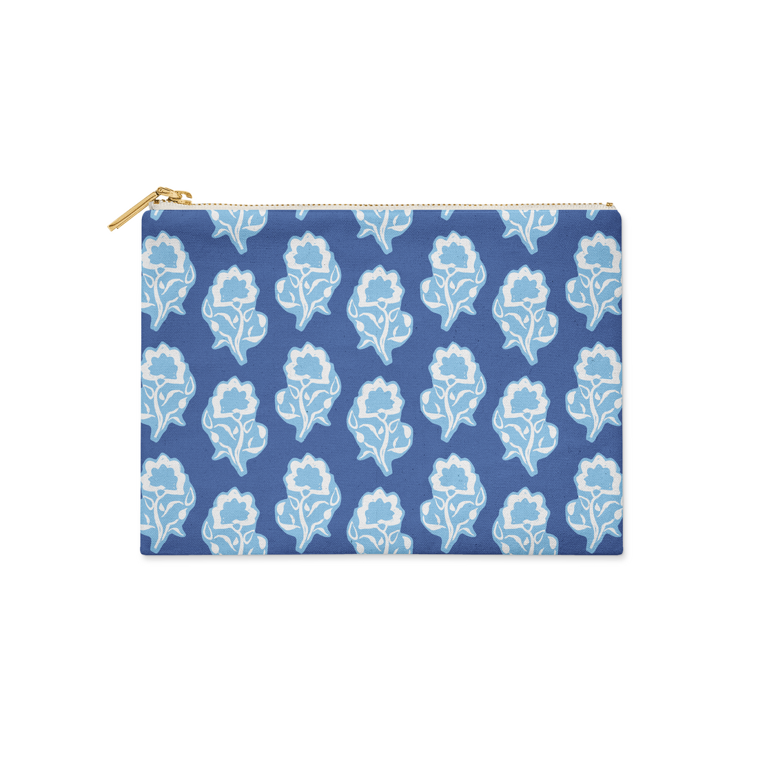Single Initial - Small Flat Zip Pouch Maya Navy - New!