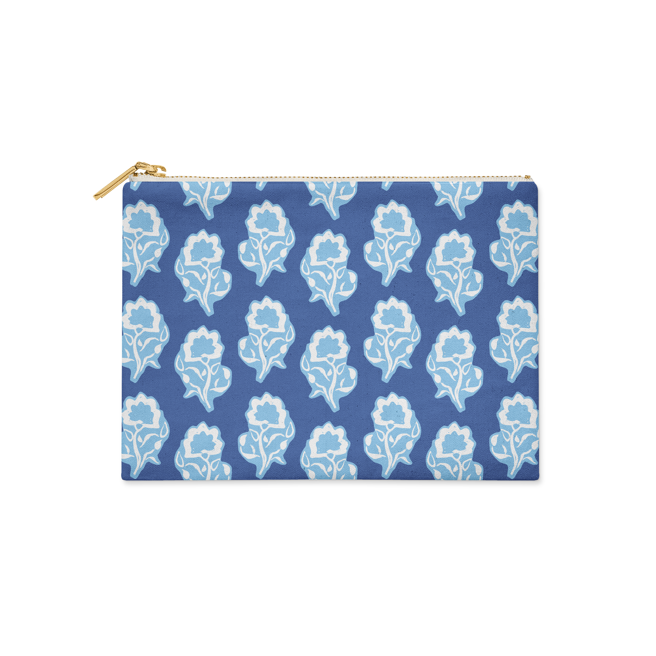Single Initial - Large Flat Zip Pouch Maya Navy - New!