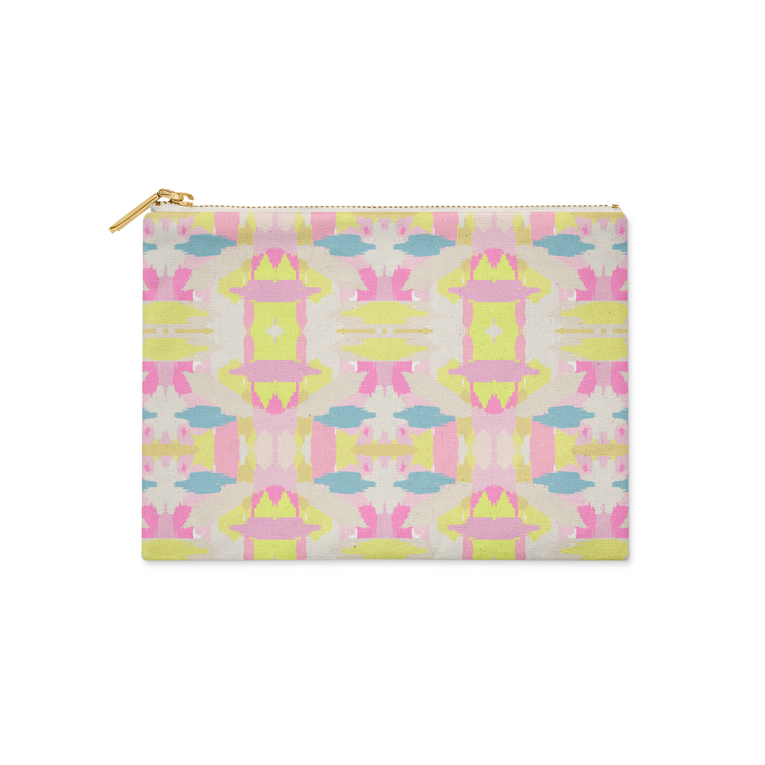 Single Initial - Small Flat Zip Pouch Mila Citrus Pink - New!