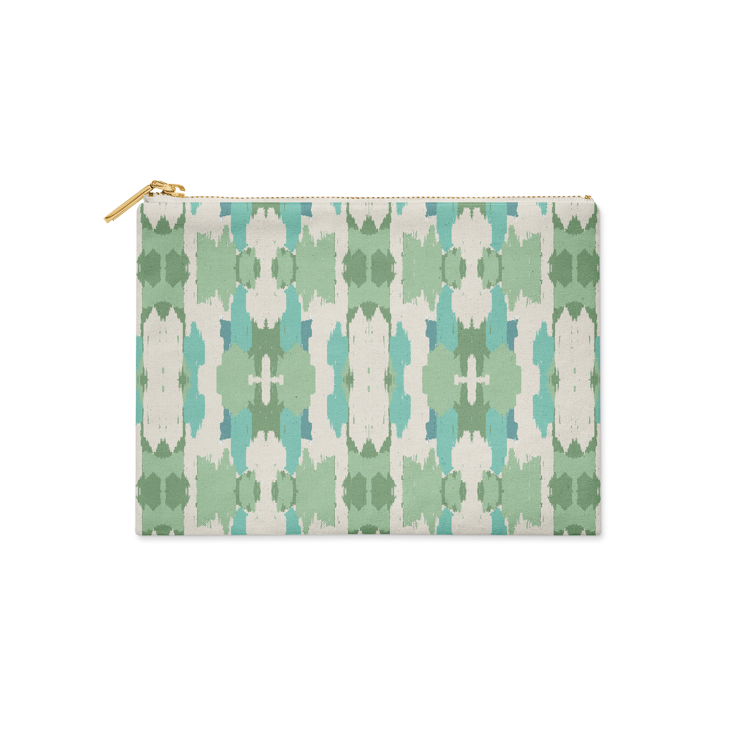 Single Initial - Small Flat Zip Pouch Mitzy Green - New!
