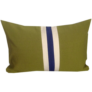 Olive Green, Cream and Navy pillow 12x18'Rectangle Color Pillows