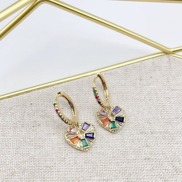 Rainbow Heart Earring