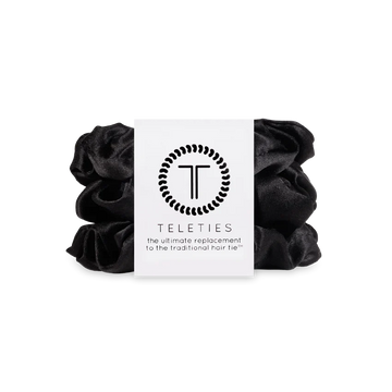 Teleties Large Silk Scrunchie - Jet Black